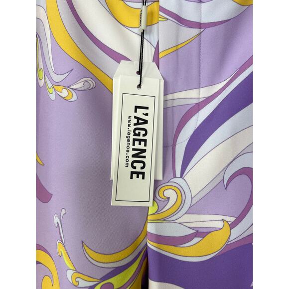 NWT L'Agence Lane Light Orchid Multi Saint Martin High Rise Flared Trouser - Picture 4 of 8